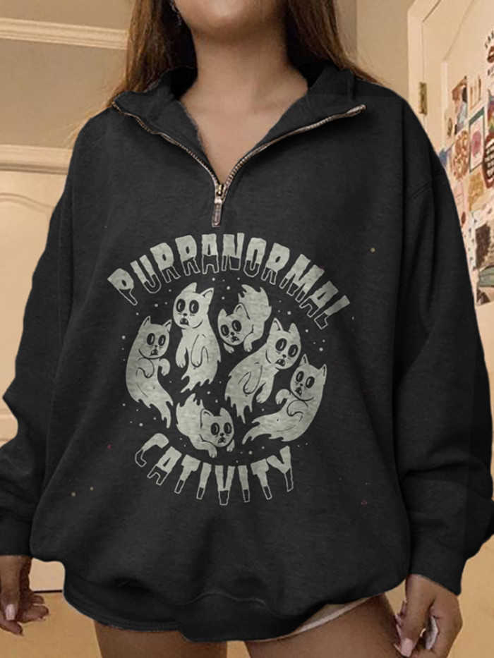 Purranormal Cativity Cat Print Sweatshirt