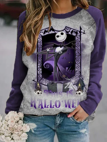 Women's This Is Halloween Jack Print Casual Sweatshirt