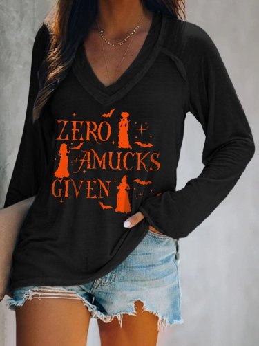 Zero Amucks Given Print Long Sleeve T-Shirt