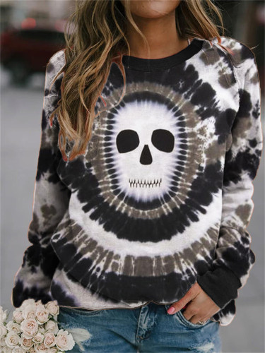 Spooky Skull Inspired Tie Dye Sweatshirt