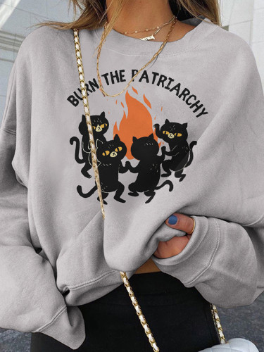 Burn The Patriarchy Print Sweatshirt