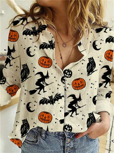 Halloween Graphic Comfy Long Sleeve Shirt