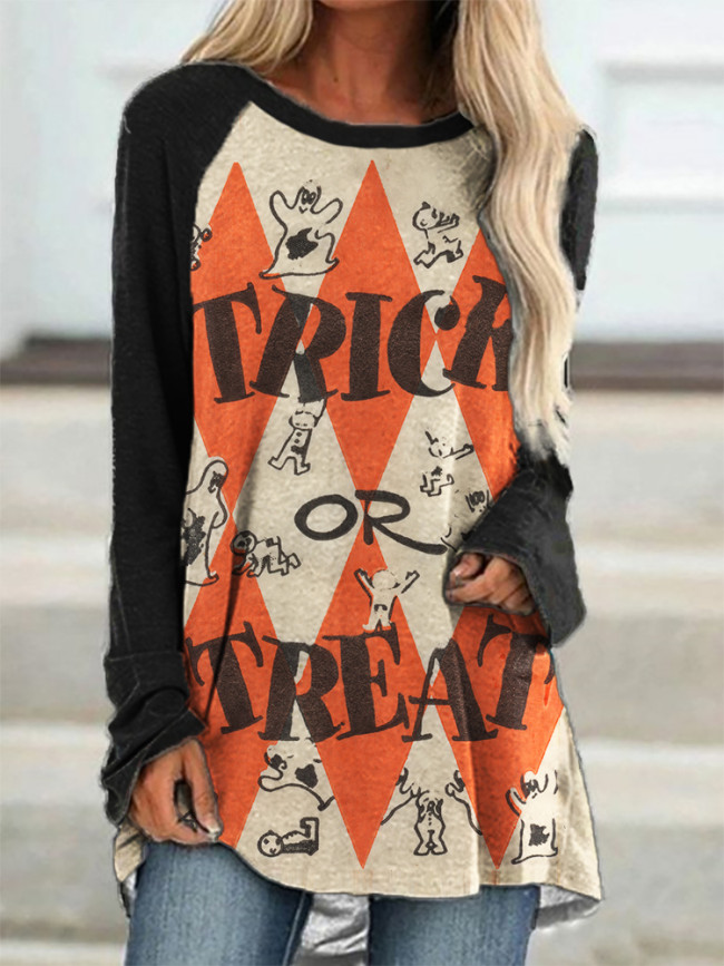 Vintage Halloween Trick Or Treat A Line T Shirt