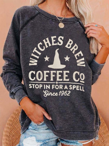 Witches Brew Coffee Co Print Long Sleeve Sweatshirt