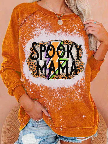 Spooky Mama Tie Dye Long Sleeve Sweatshir
