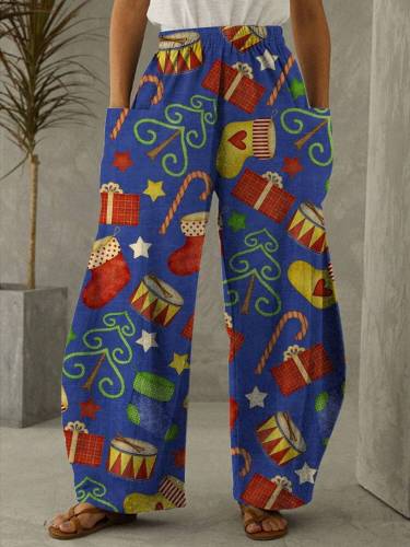 Cute Christmas Gift Print Casual Pants
