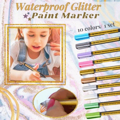 Waterproof Glitter Paint Marker (10-Pack)
