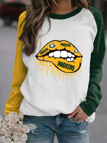Women's Green Bay Packers Football Statement Print Sweatshirt