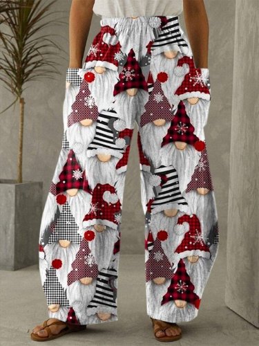 Women's Christmas Gnomes Print Pants