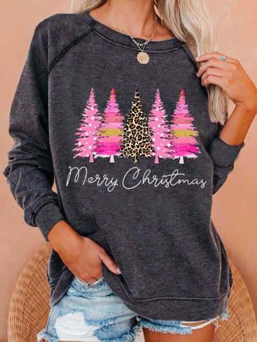 Women's Merry Christmas Christmas Tree🎄 Print Sweatshirt