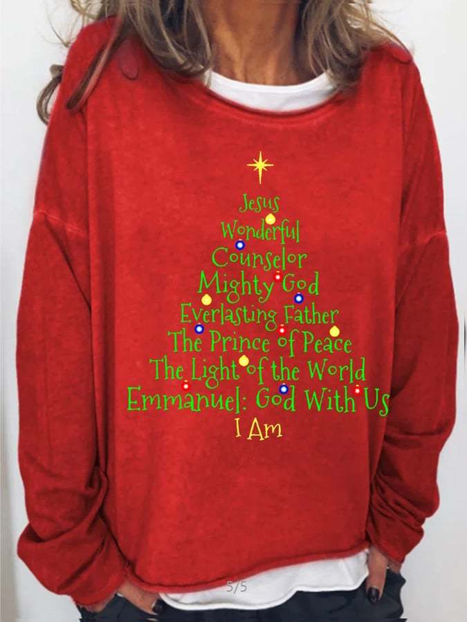 Women's Christmas Jesus Printed Sweatshirts