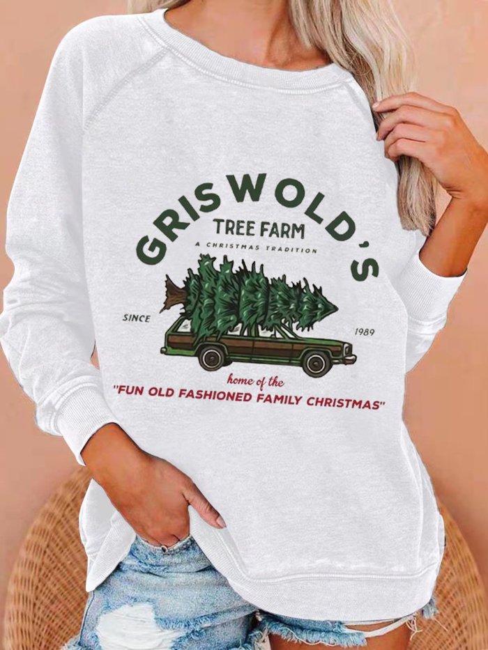 Women's Vintage Griswold Christmas Print Casual Sweatshirt