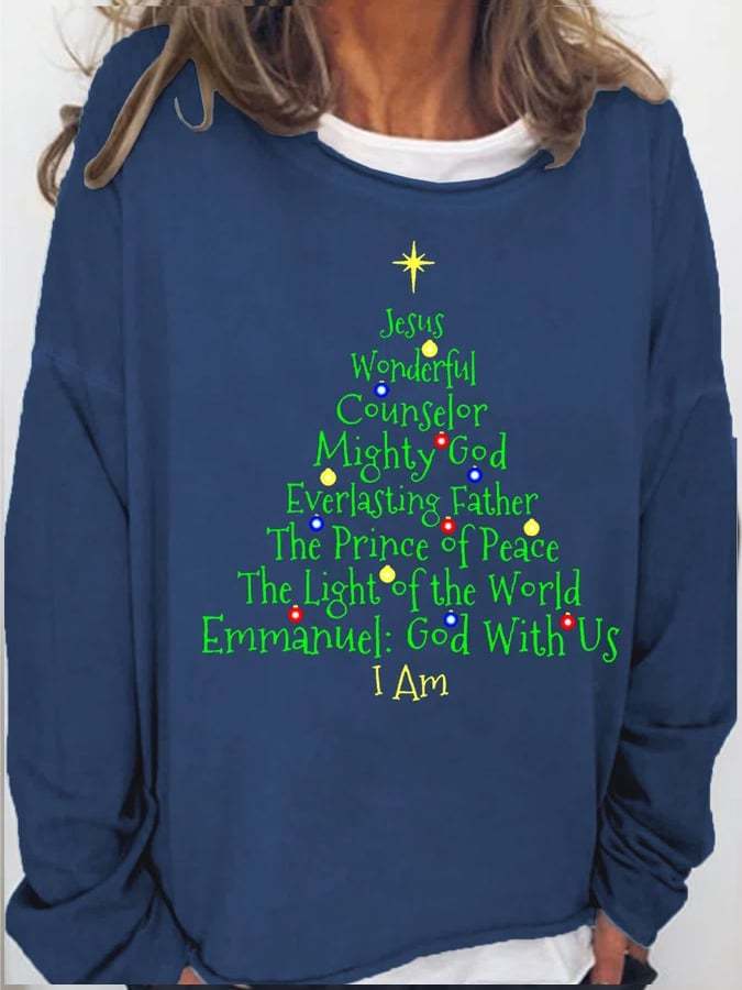 Women's Christmas Jesus Printed Sweatshirts