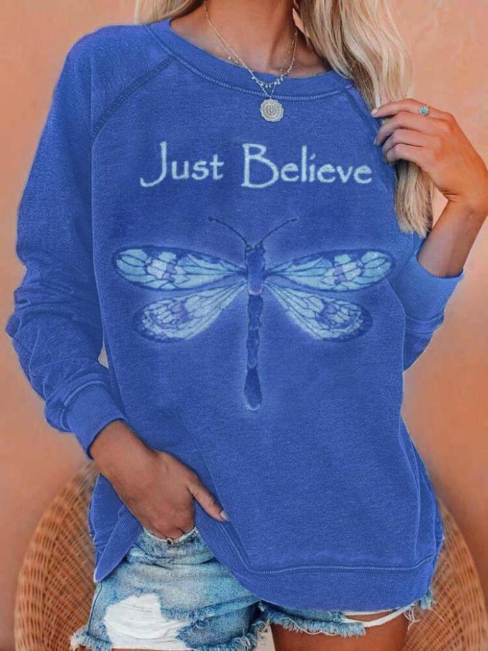 Women's Believe Dragonfly Sweatshirt