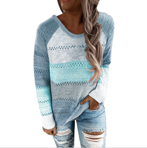 Hollow Out Knitted Lightweight Casual Long sleeve Sweater