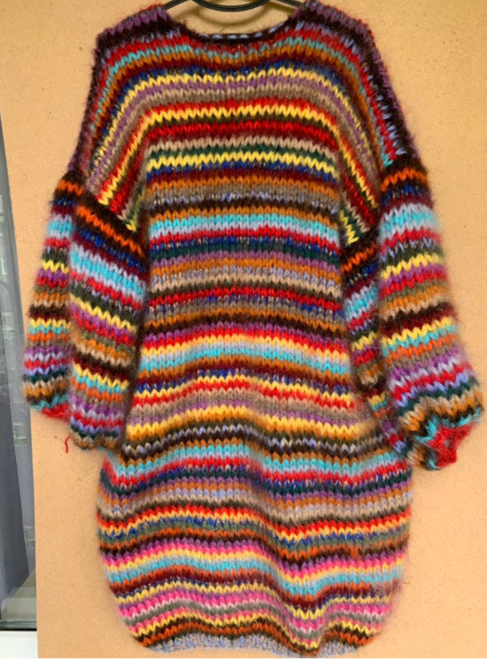 Vintage Multicolor Stripe Mohair Cardigan