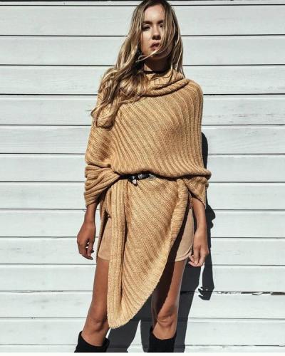 All-Matched High Neck Cloak Sweater