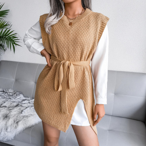 Casual Twist Vest Sweater Mini Dress