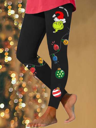 Women's Merry Christmas CartoonPrint Leggings