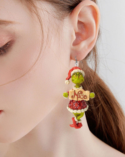Christmas Fun Grinch Earrings