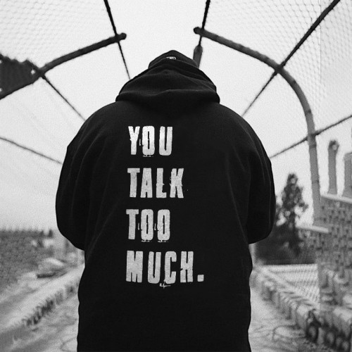 You Talk Too Much Print Classic Men’s Hooded Sweatshirt