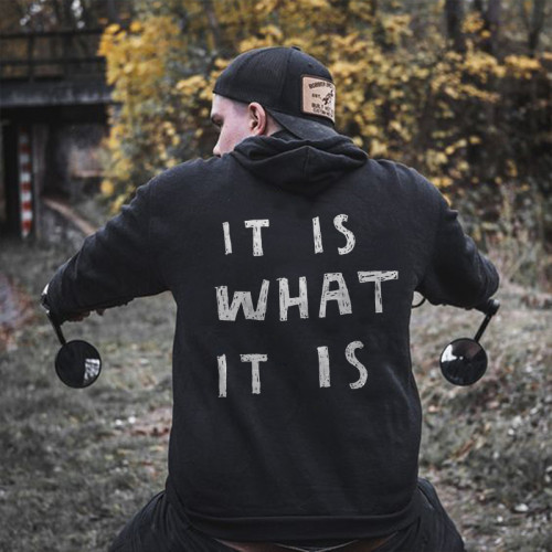 It Is What It Is Printed Men's All-match Hoodie