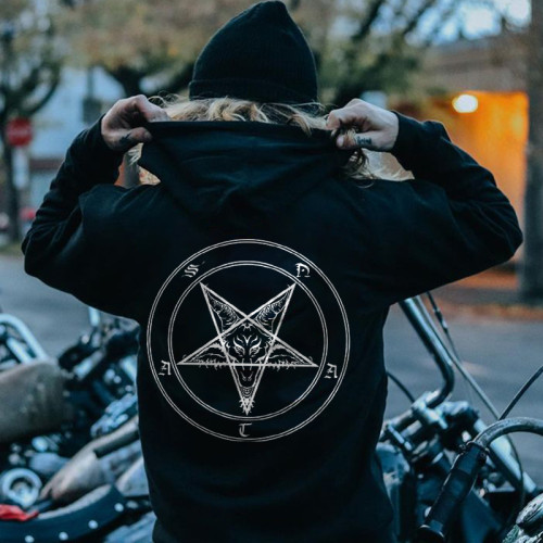 Fashion pentagram printed designer hoodie