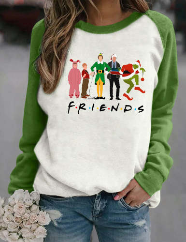Christmas Movie Friends Color Block Sweatshirt