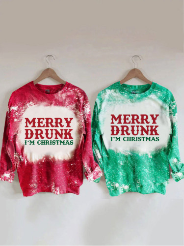 Merry Drunk Christmas Tie Dye Sweatshirt