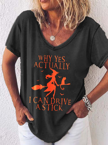 Why Yes Actually I Can Drive A Stick Halloween T-Shirt