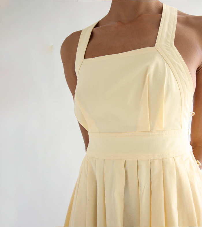 Traveling Pinafore in Butter Cream