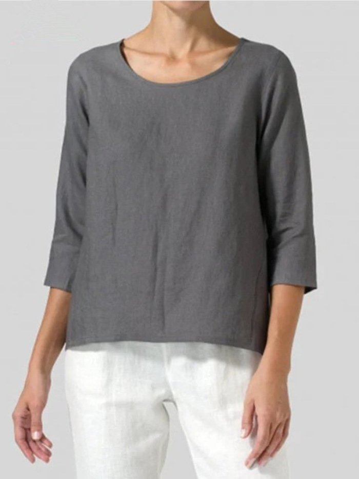 Daily Round Neck A-Line Top