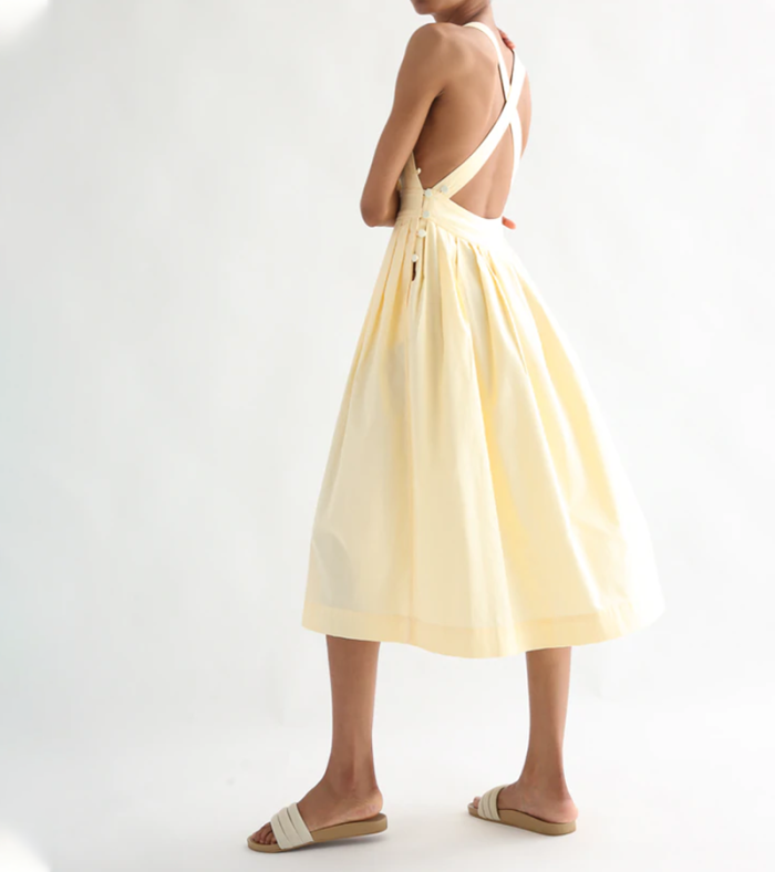 Traveling Pinafore in Butter Cream