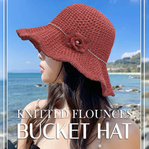 Knitted Flounces Bucket Hat