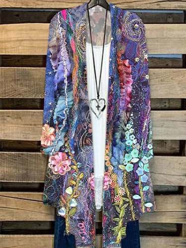 🔥Buy 3 Get 10% Off🔥Women's Floral Print Casual Long Sleeve Cardigan