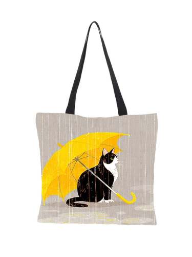 🔥Buy 3 Get 10% Off🔥Women's oil painting cat double-sided printing handbag