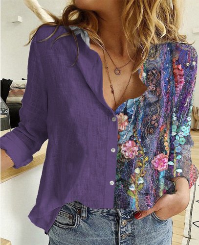 🔥Buy 3 Get 10% Off🔥Women's Floral Print Casual Long Sleeve Shirt