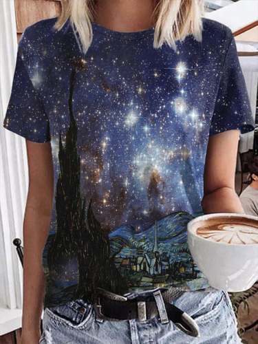 🔥Buy 3 Get 10% Off🔥Women's Art Star Print Casual T-Shirt