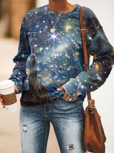 🔥Buy 3 Get 10% Off🔥Women's Art Star Print Sweatshirt