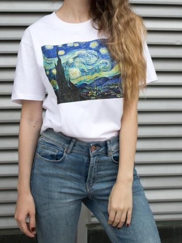 🔥Buy 3 Get 10% Off🔥Women's Loose Casual World Famous Painter Starry T-Shirt