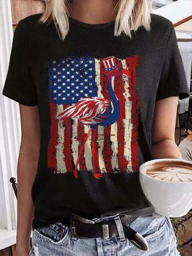 Women's American Independence Day Casual Print T-Shirt