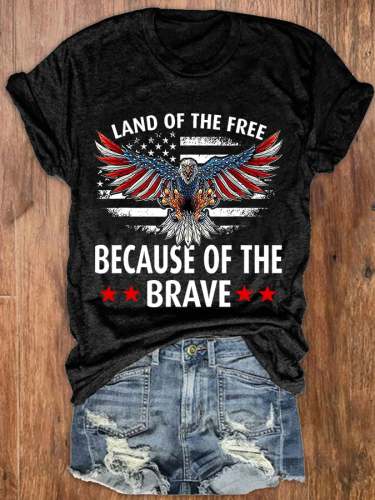 Women's Home Of The Free Because Of The Brave T-Shirt