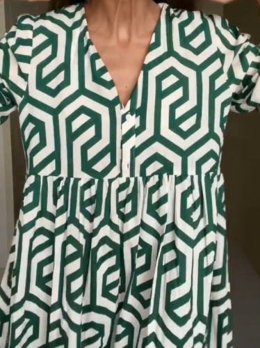 Geometric Figure Printing Shirt Dress