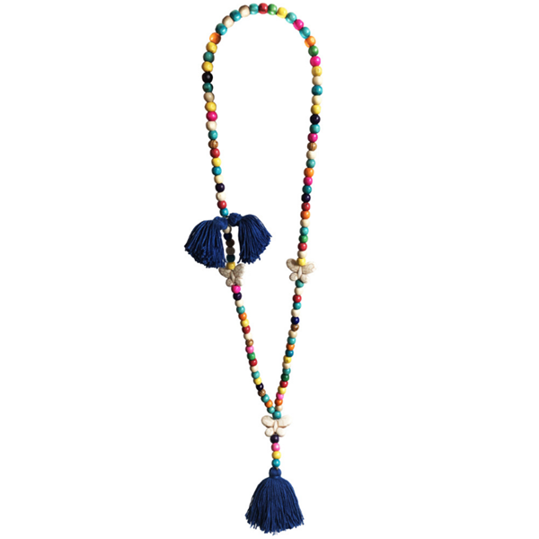 Women's Vintage Boho Tassel Beads Long Necklace