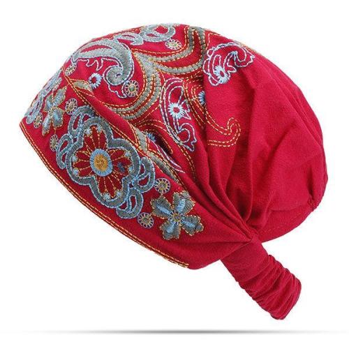 EUCoo Femmes Inde Musulmane R/étro Floral Coton Serviette Cap Brim Turban Baseball Hat Wrap