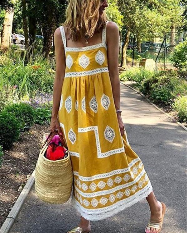 Bohemian Sling Printed Sleeveless Maxi Dresses