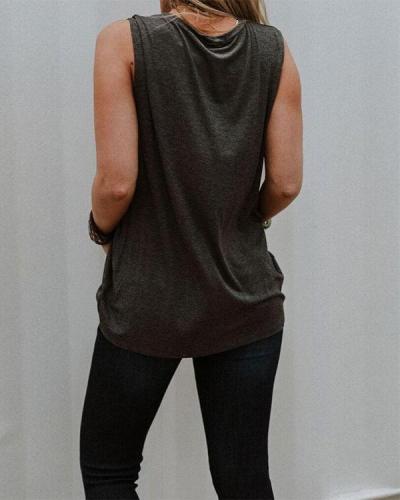 Women's Letter Casual Tank Top Shirt