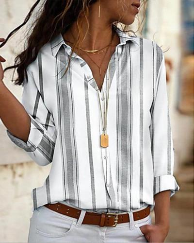 Women's Daily Shirt Striped Shirt