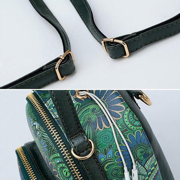 Bohemian Forest Handbag Multi-function Backpack Print Crossbody Bag
