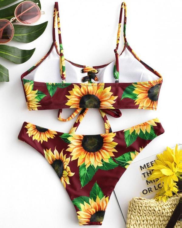 Sunflower Printed Bikini Swimwear